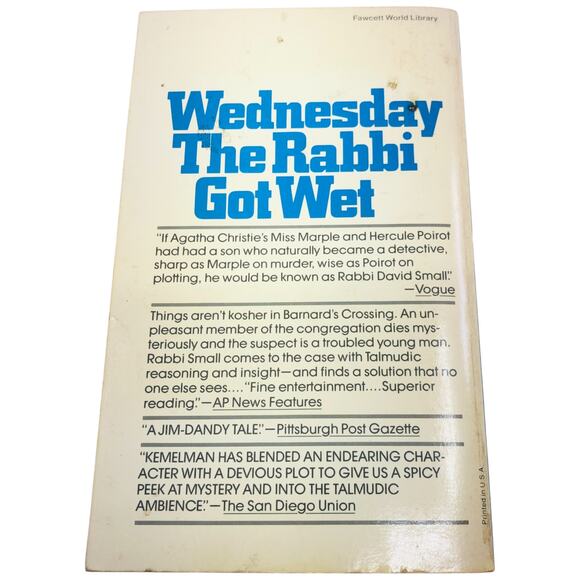 Harry Kemelman Wednesday The Rabbi Got Wet & Saturday The Rabbi Went Hungry Book - Picture 12 of 16